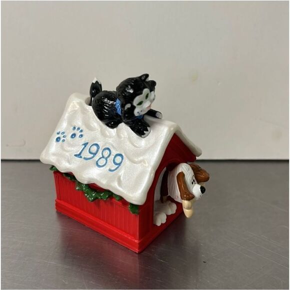 Hallmark Other - 1989 Hallmark Keepsake Ornament “lets play dog house dog and cat friends”. Excel